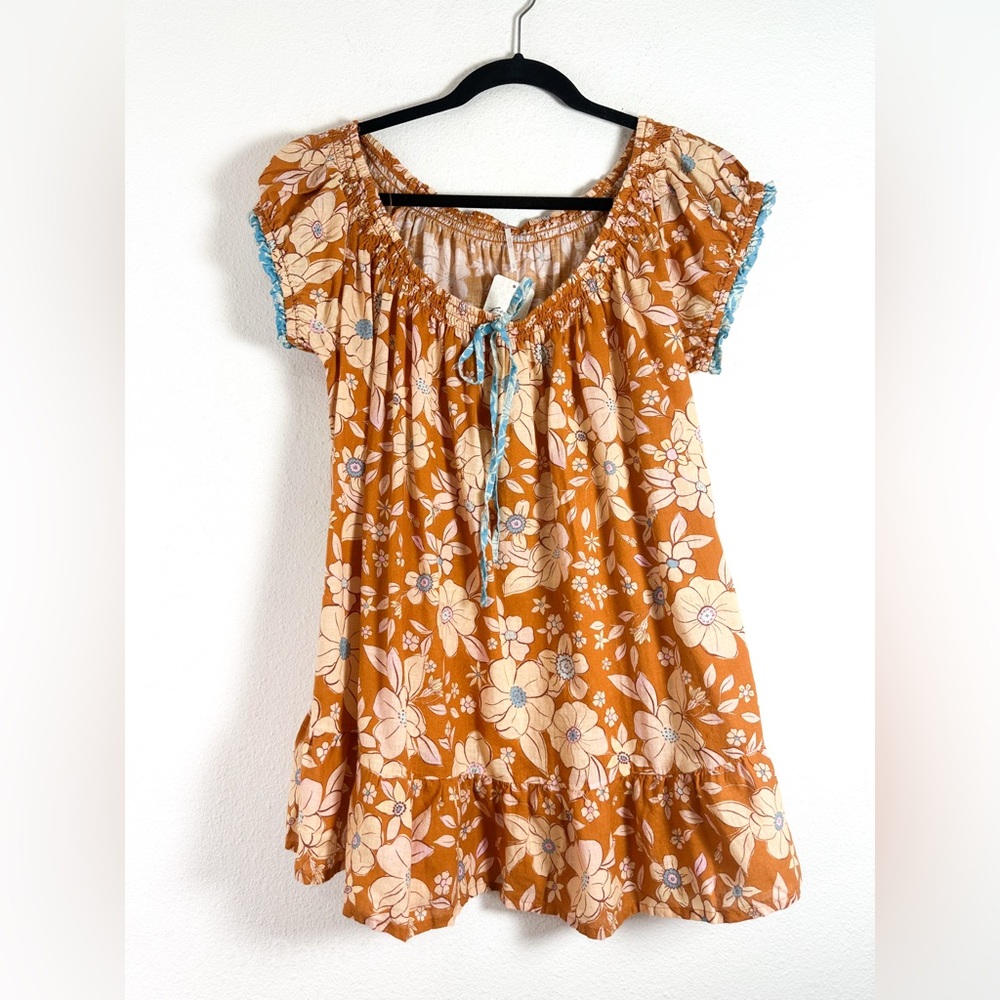 Free People Frankie Printed Tunic in Ginger size Small